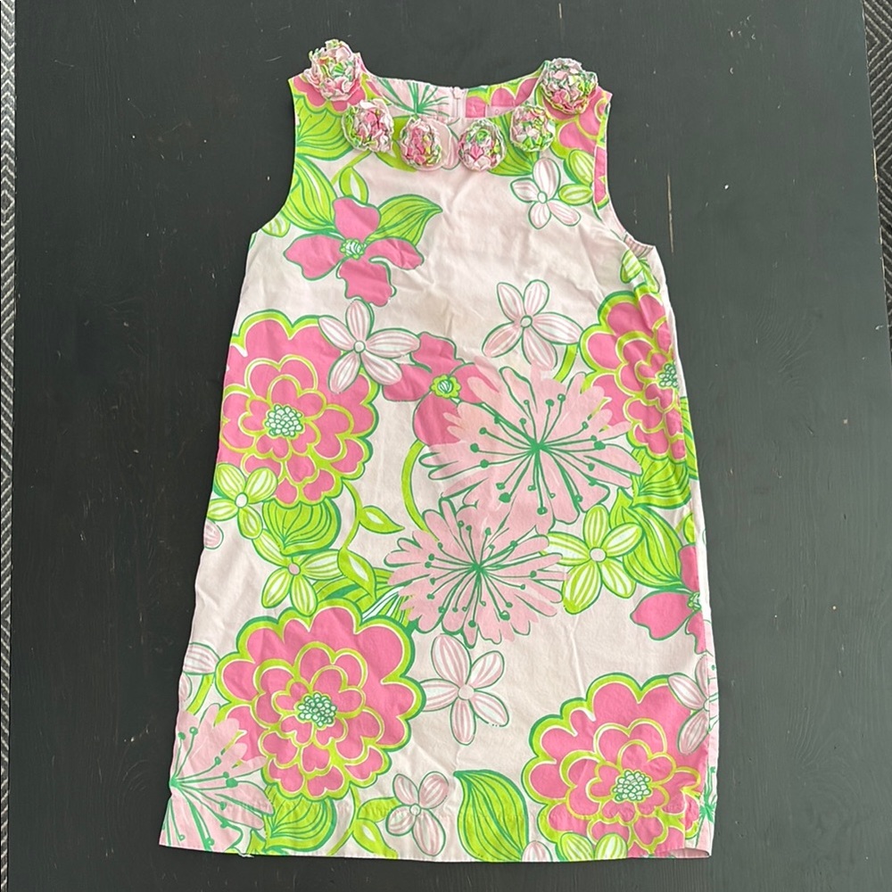 Floral Kids Dress in Pink and Green